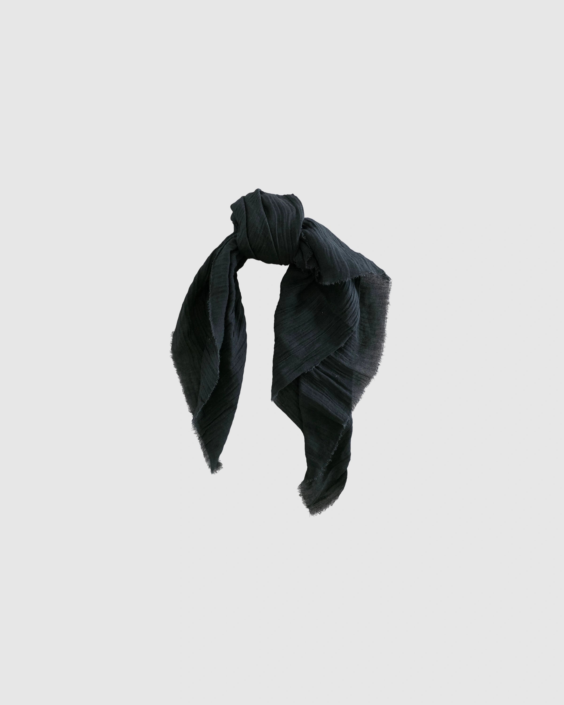 Creased Black Linen Napkin